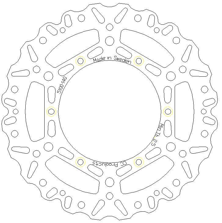 DISC BRAKE FRONT YZ YZF WRF, CROSS-CENTER PRODUCT 5100-140 thumbnail 2