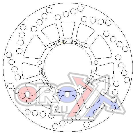 DISC BRAKE FRONT YZ DT TT OEM, CROSS-CENTER PRODUCT 5100-174 thumbnail 2