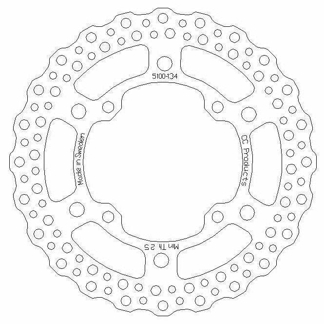 DISC BRAKE FRONT KX KXF ROUND, CROSS-CENTER PRODUCT 5100-134 thumbnail 2