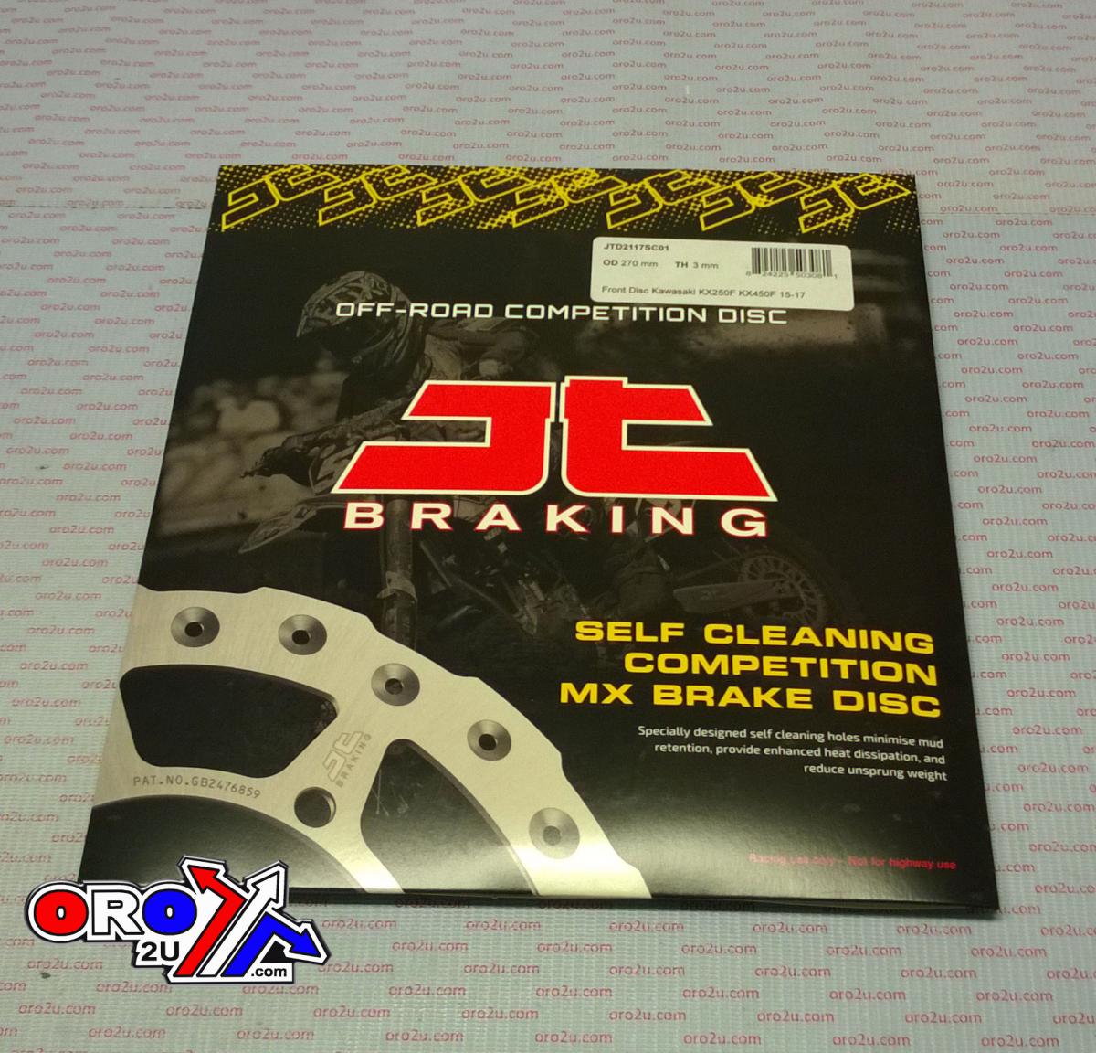DISC BRAKE FRONT KXF 15-18 JT, JTD2117SC01 KAWASAKI 41080-0616, SELF-CLEANING HOLES thumbnail 2