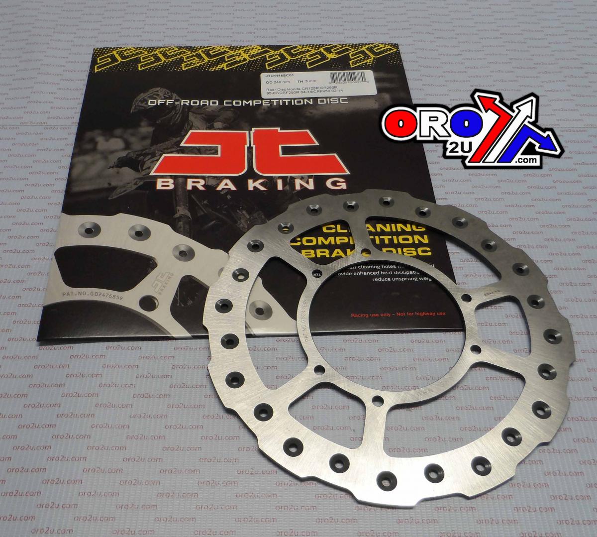 DISC BRAKE FRONT CR CRF JT, JTD1116SC01HONDA, SELF-CLEANING HOLES 18-0050 image 1