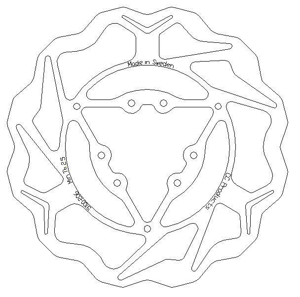 DISC BRAKE FRONT TM 01> WAVEY, CROSS-CENTER PRODUCT 5100-206 thumbnail 2