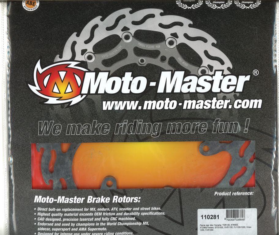 DISC BRAKE REAR TDR / XT FLAME, MOTO-MASTER 110281 YAMAHA thumbnail 2