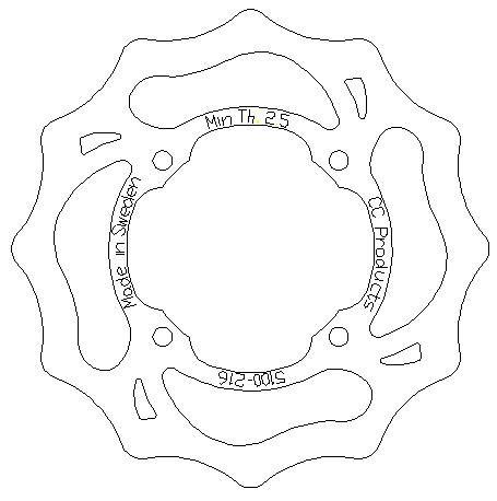 DISC BRAKE FRONT KTM50SX WAVE, CROSS-CENTER 5100-216 thumbnail 2