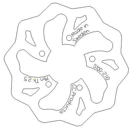 DISC BRAKE REAR KTM50SX WAVE, CROSS-CENTER 5100-218 thumbnail 2