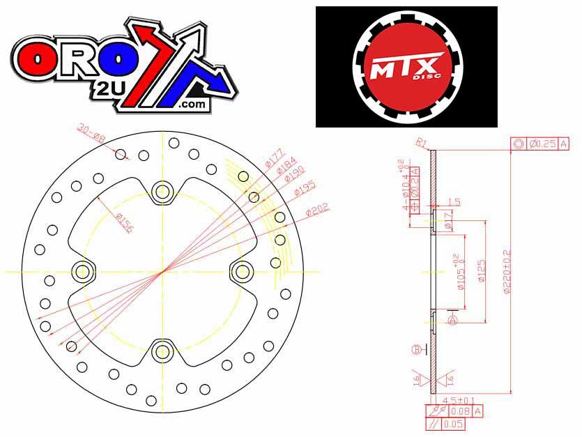 DISC BRAKE REAR HONDA XR CRM XLR KFX400 LT-Z400 MDS012 MD6013D 18-0011 18-0052 thumbnail 2
