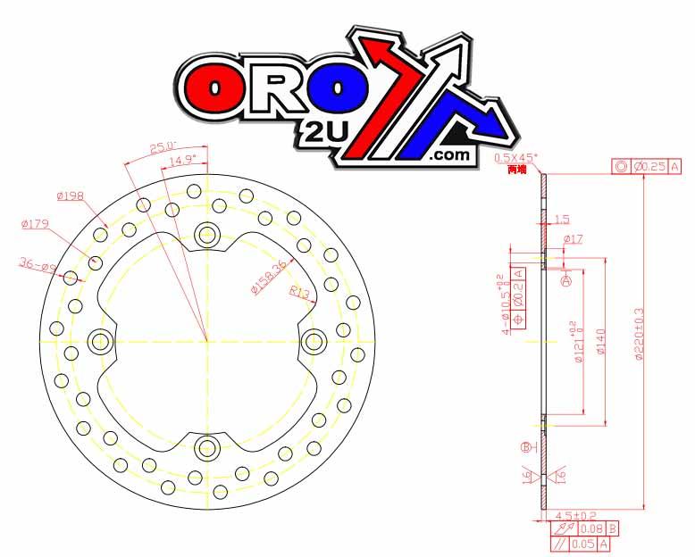 DISC BRAKE REAR HONDA CR125 250 500 MDS030 MDS030 MD6002D thumbnail 2
