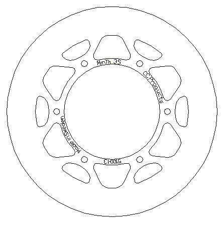 DISC BRAKE REAR KX KDX SOLID, CROSS-CENTER 5100-013 SOLD thumbnail 2