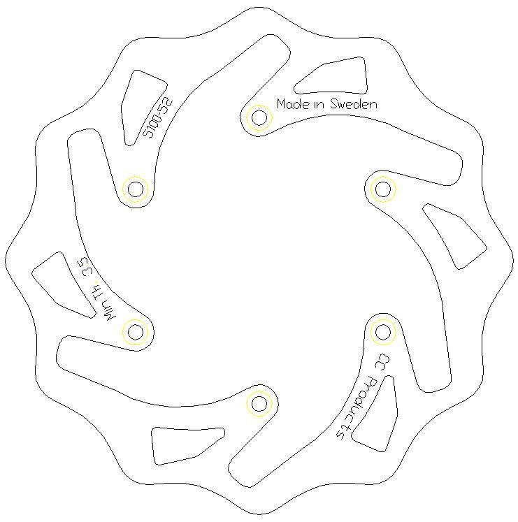 DISC BRAKE REAR KTM HUSABERG, CROSS-CENTER PRODUCT 5100-052 thumbnail 2