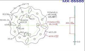 DISC BRAKE REAR CR80 CR85 WAVE, PSYCHIC MX-05500W HONDA thumbnail 2