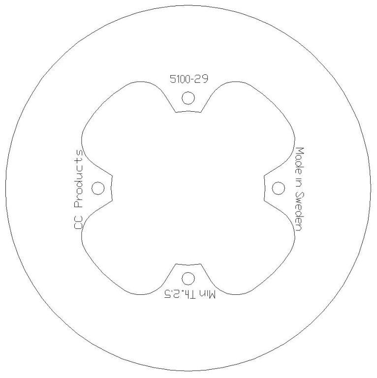 DISC BRAKE REAR CR80 85 SOLID, CROSS-CENTER 5100-29 CRF150 thumbnail 2