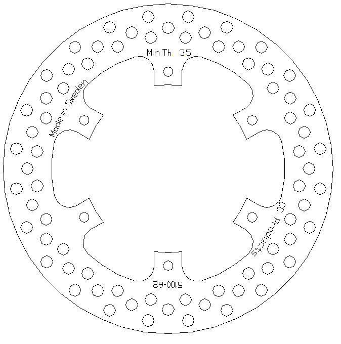 DISC BRAKE REAR HUABERG HUSKY, CROSS-CENTER PRODUCT 5100-62 thumbnail 2
