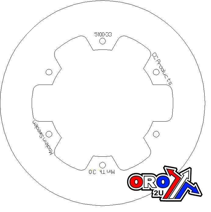 DISC BRAKE REAR YZ WR SOLID, CROSS-CENTER PRODUCTS 5100-033 thumbnail 2
