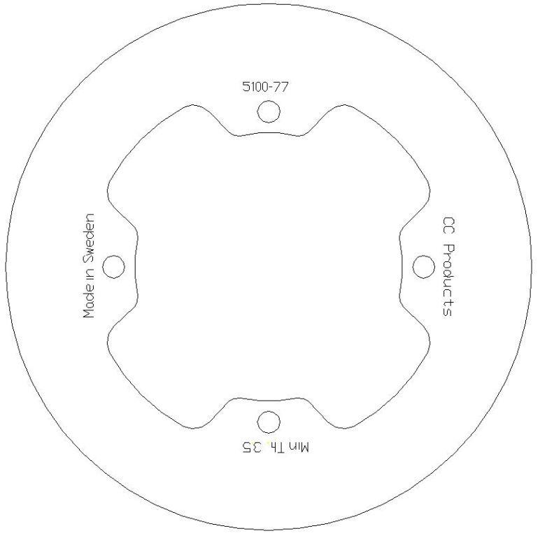 DISC BRAKE REAR HUSQ SOLID, CROSS-CENTER PRODUCT 5100-77 thumbnail 2
