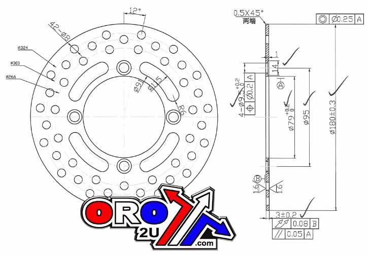 DISC BRAKE FRONT / REAR KAWASAKI KX65 KX60 65 MDS268 thumbnail 2