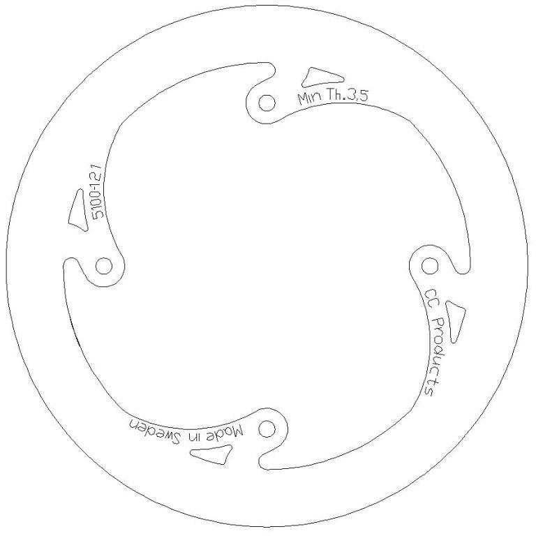DISC BRAKE REAR KTM85 SOLID CC, CROSS-CENTER PRODUCT 5100-121 thumbnail 2