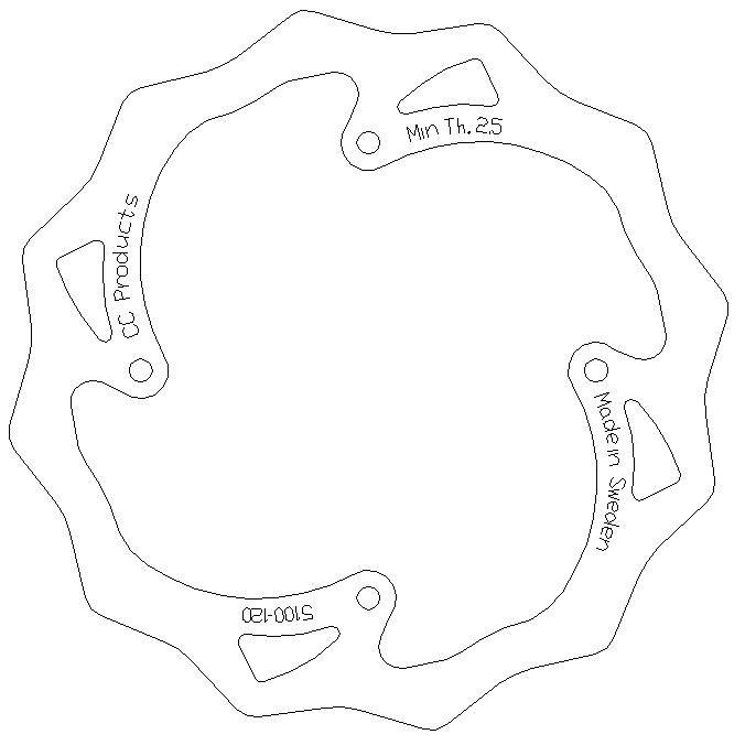 DISC BRAKE REAR KTM85 ROUND CC, CROSS-CENTER PRODUCT 5100-120 thumbnail 2