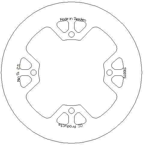DISC BRAKE REAR HUSKY TC 4-ST, CROSS-CENTER PRODUCT 5100-79 thumbnail 2