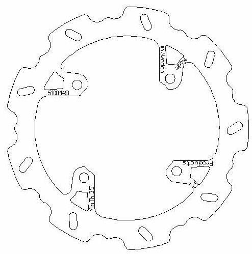 DISC BRAKE REAR BETA 250 450, CROSS-CENTER PRODUCT 5100-148 thumbnail 2
