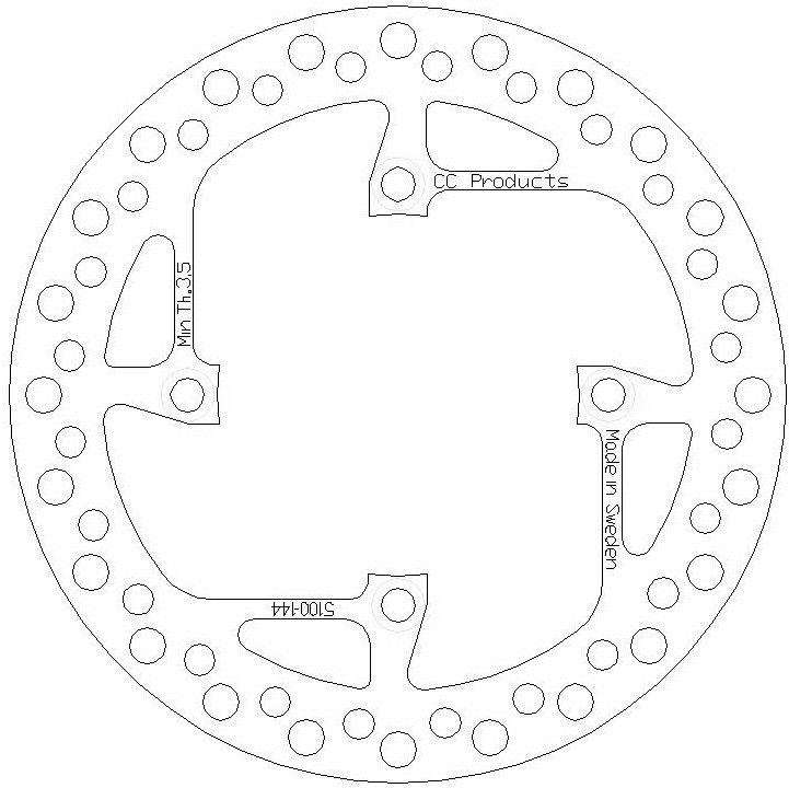DISC BRAKE REAR SHERCO 04-12, CROSS-CENTER PRODUCT 5100-144 thumbnail 2