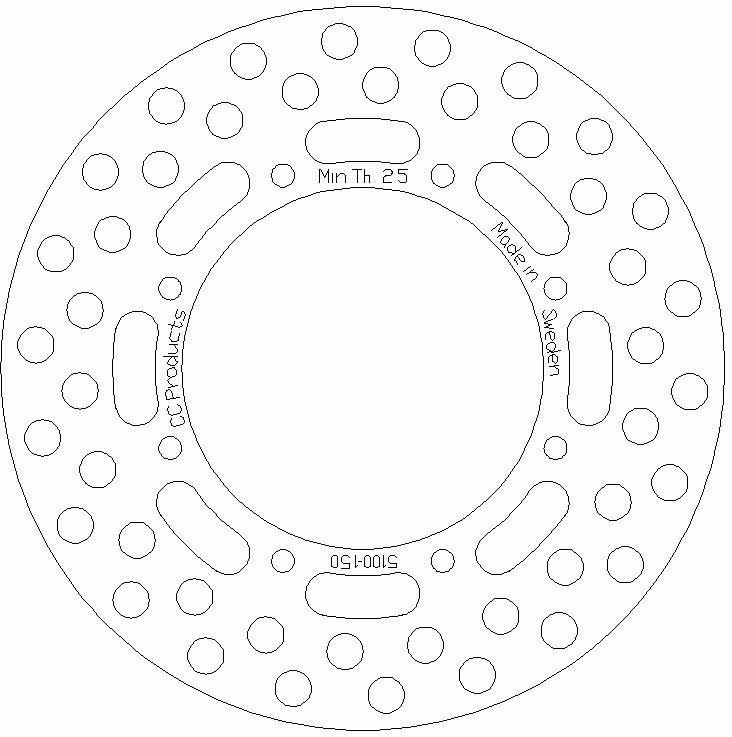 DISC BRAKE REAR KX125 250 86-8, CROSS-CENTER PRODUCT 5100-150 thumbnail 2
