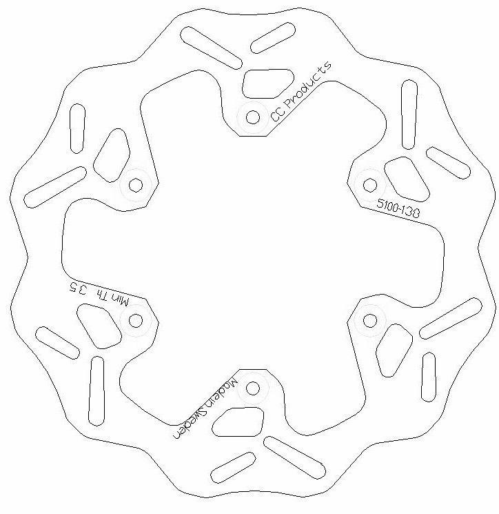 DISC BRAKE REAR YZ YZF OEM 07, CROSS-CENTER PRODUCT 5100-138 thumbnail 2
