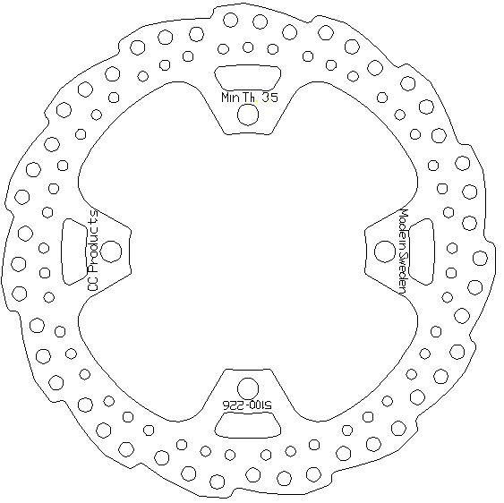 DISC BRAKE REAR KX KXF CC, CROSS-CENTER 5100-226 thumbnail 2