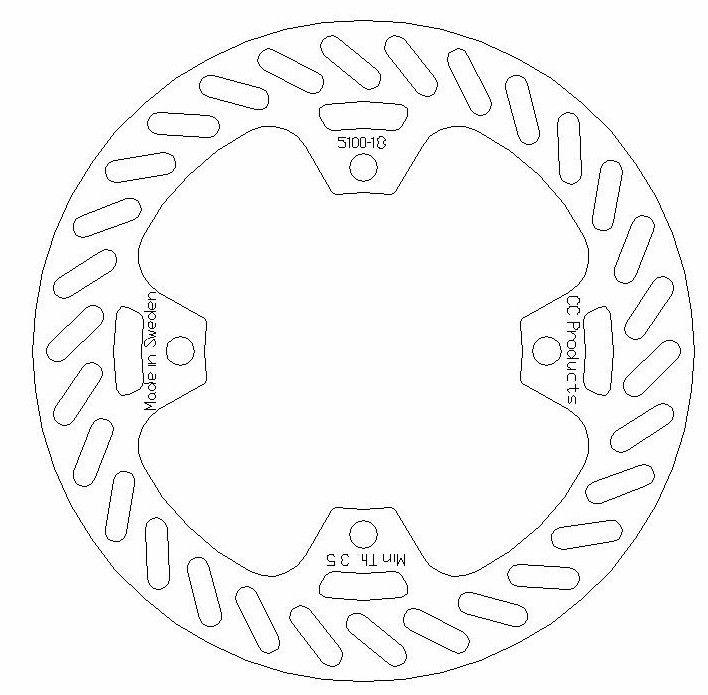 DISC BRAKE REAR KX KXF ROUND, CROSS-CENTER 5100-018 thumbnail 2