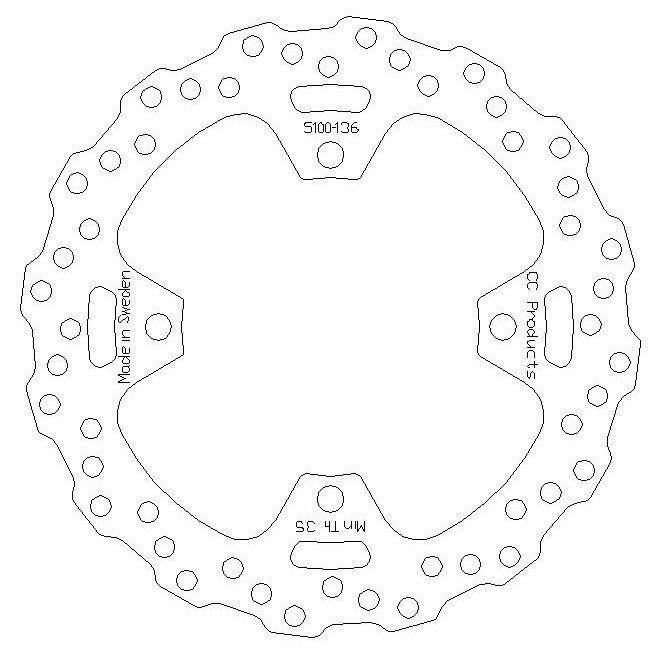 DISC BRAKE REAR KX KXF OEM, CROSS-CENTER PRODUCT 5100-136 thumbnail 2