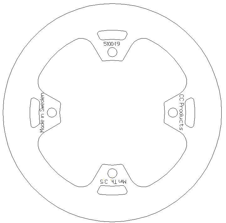 DISC BRAKE REAR KX KXF SOLID, CROSS-CENTER 5100-019 thumbnail 2