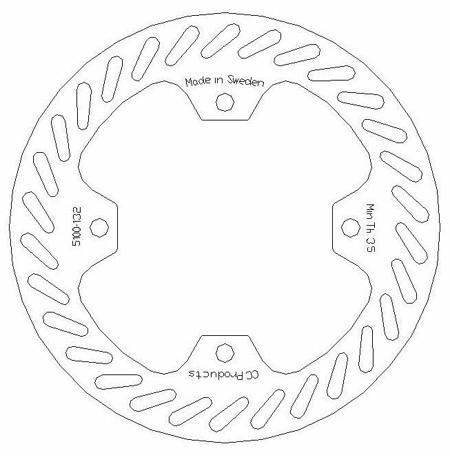 DISC BRAKE REAR RMZ250 450 CC, CROSS-CENTER PRODUCT 5100-132 thumbnail 2