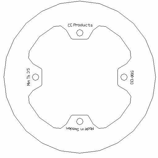 DISC BRAKE REAR RMZ25 45 SOLID, CROSS-CENTER PRODUCT 5100-133 thumbnail 2