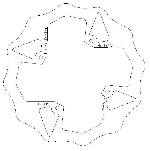 DISC BRAKE REAR TM 04 ROUND, CROSS-CENTER PRODUCT 5100-208 thumbnail 2