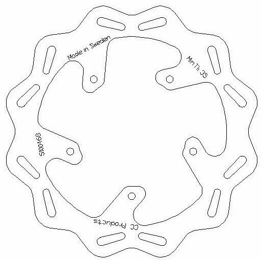DISC BRAKE REAR APRILIA RXV, CROSS-CENTER PRODUCT 5100-168 thumbnail 2