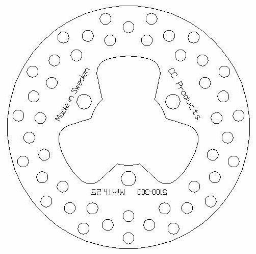 DISC BRAKE FRONT TRX 250-700, CROSS-CENTER 5100-300, 45251-HN1-003 thumbnail 2