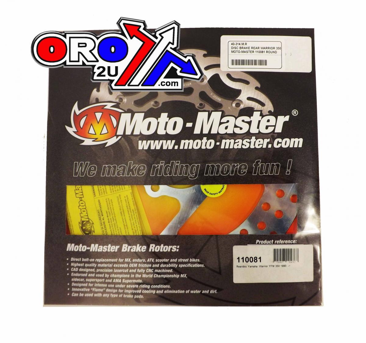 DISC BRAKE REAR WARRIOR 350, MOTO-MASTER 110081 ROUND thumbnail 2