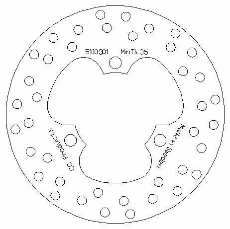 DISC BRAKE REAR TRX450R CC, CROSS-CENTER PRODUCT 5100-301, 43251-HP1-003 thumbnail 2