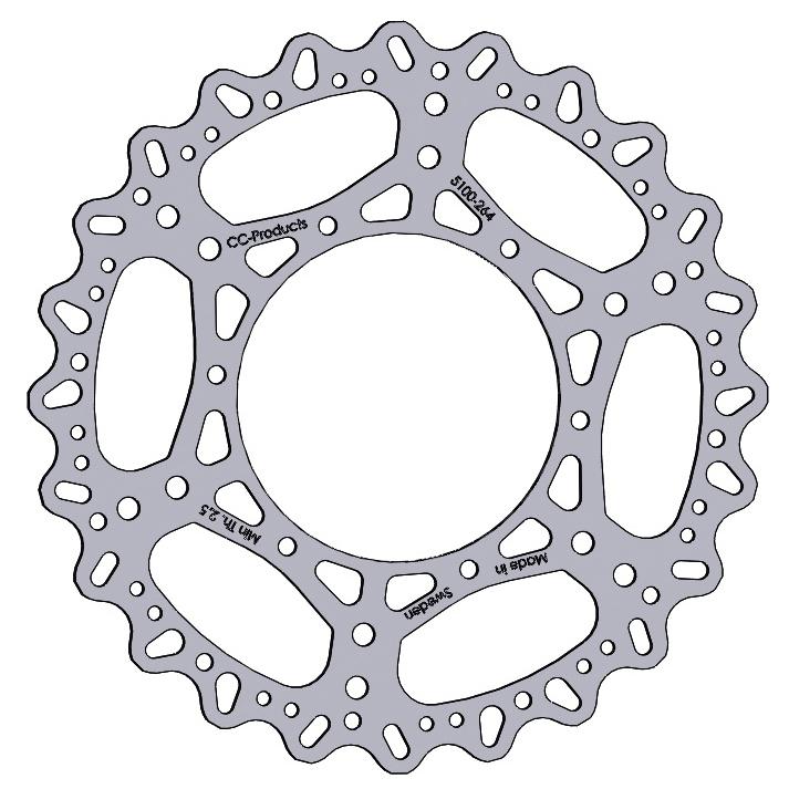 DISC BRAKE FRONT YZF250/450 16, CC PRODUCTS FRONT 270mm, 5100-264 image 1