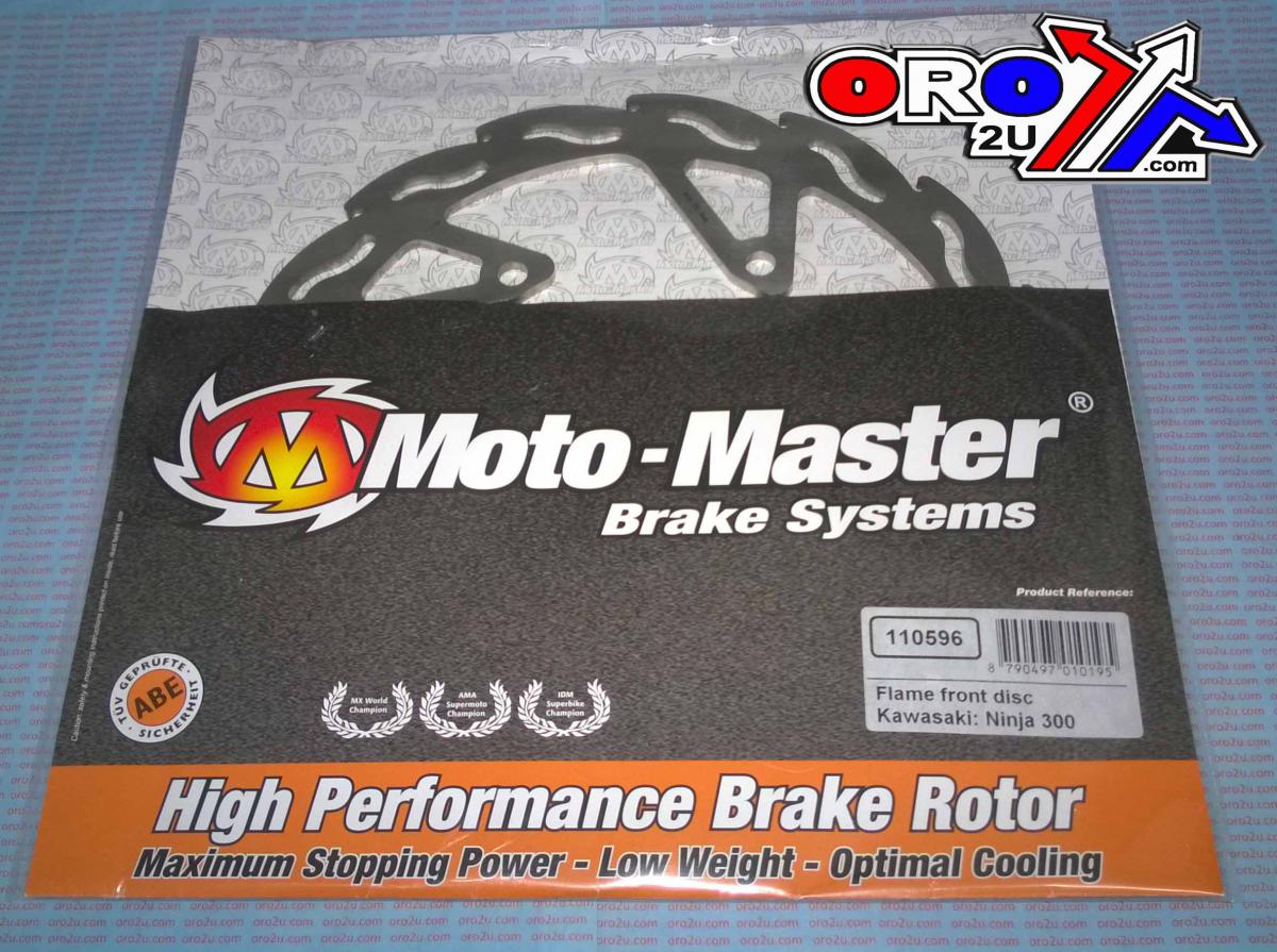 DISC BRAKE FRONT RH FLAME, MOTO-MASTER 110596 NINJA 300, ROAD, MC image 1