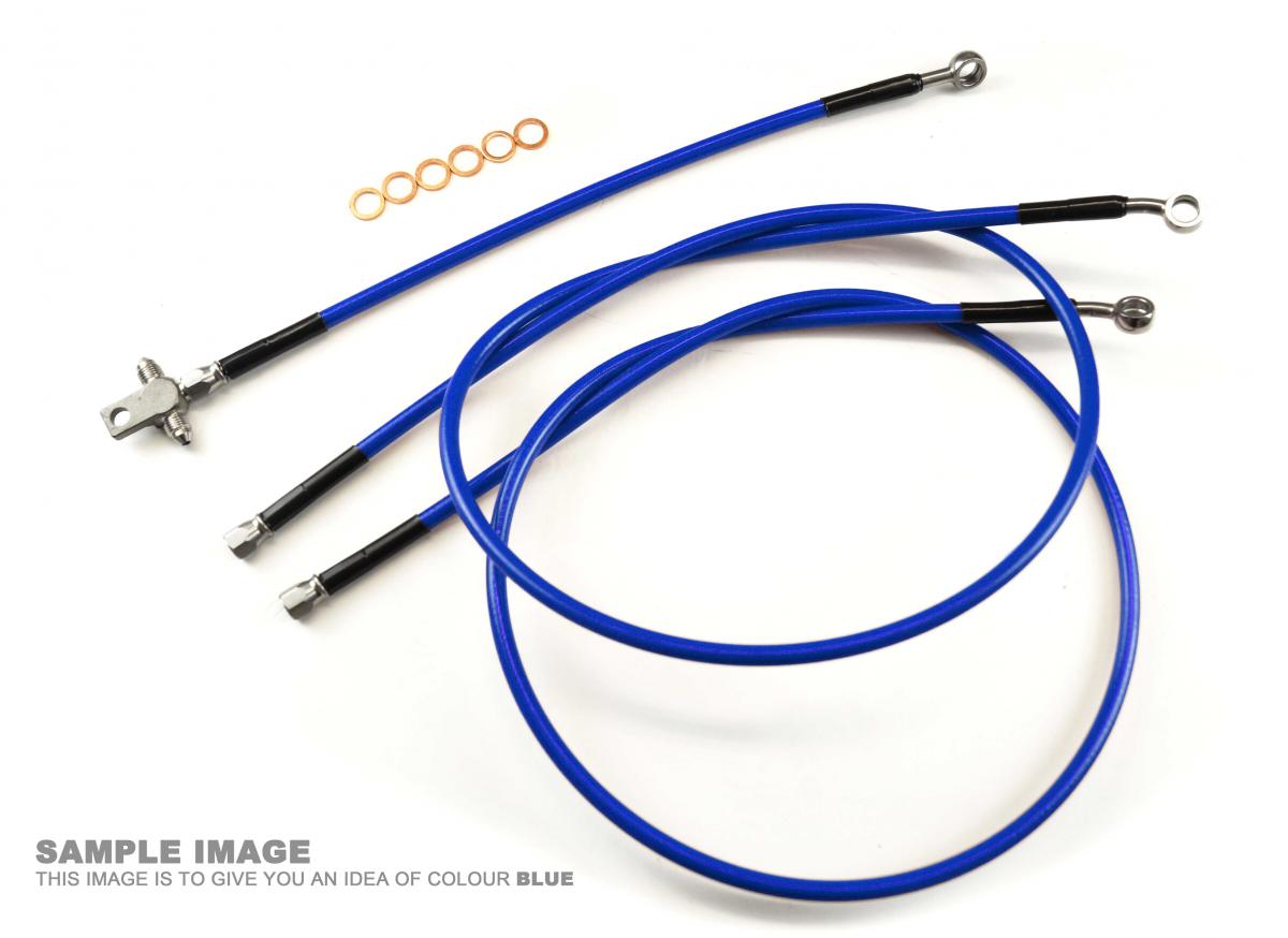 HOSE FRONT BRAKE +2 BLUE / BK 2003-06 Yamaha YFS200 Blaster image 1