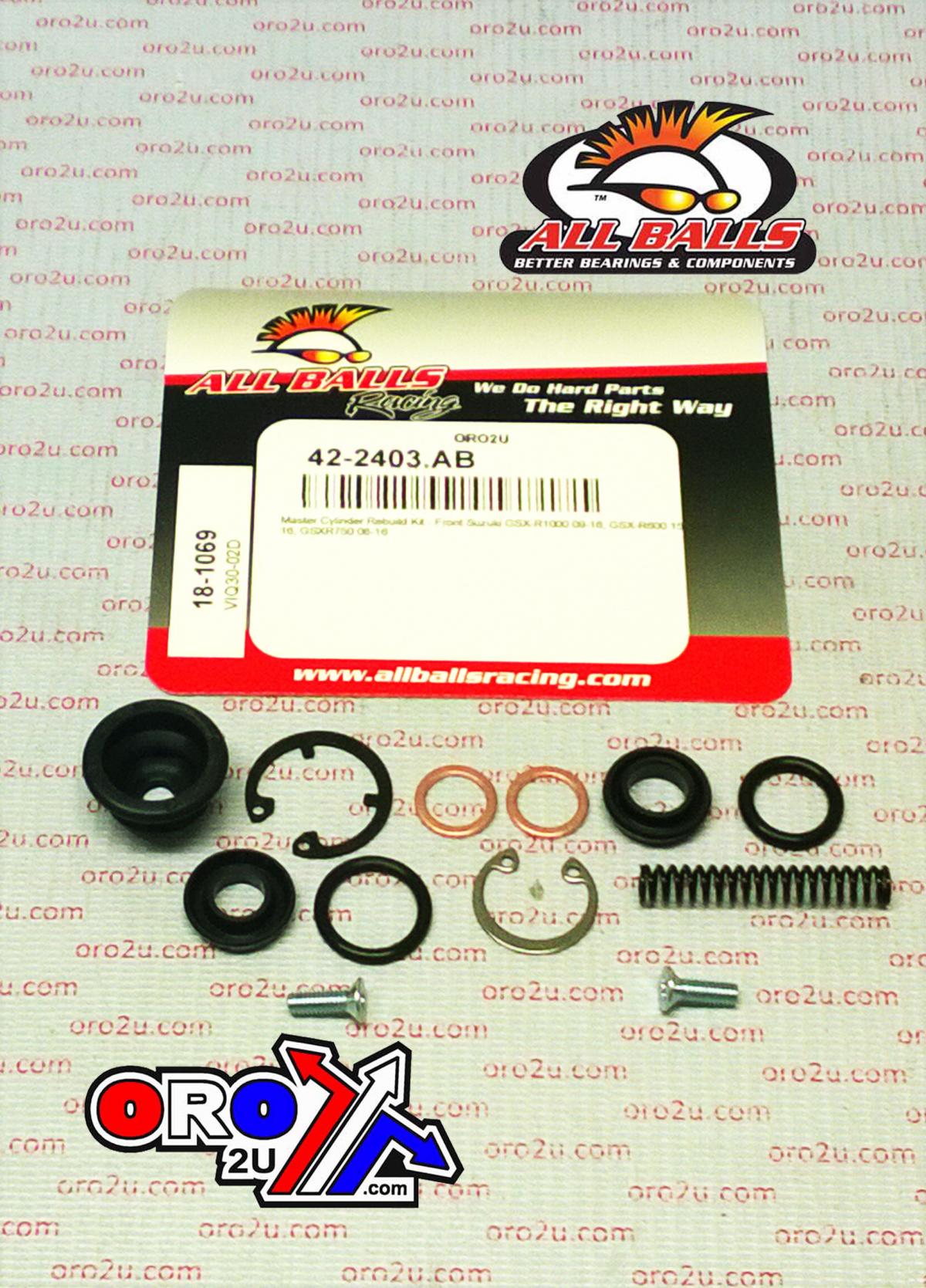BRAKE MASTER CYL REBUILD KIT ALLBALLS, ALLBALLS 18-1069 SUZUKI GSXR 08-21 ROAD FRONT thumbnail 2