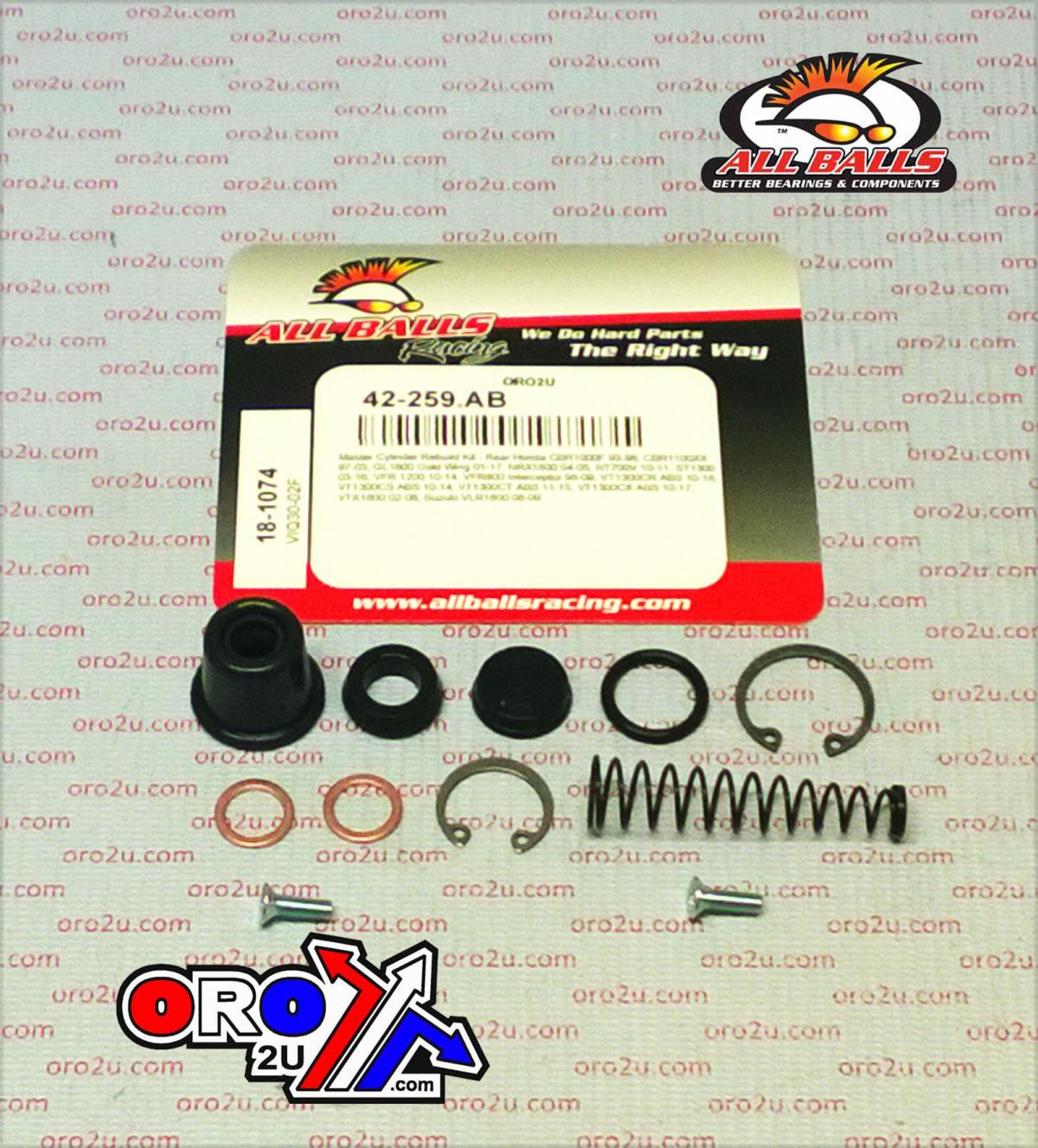 BRAKE MASTER CYL REBUILD KIT ALLBALLS, ALLBALLS 18-1074 HONDA/SUZUKI 800-1800 ROAD REAR thumbnail 2