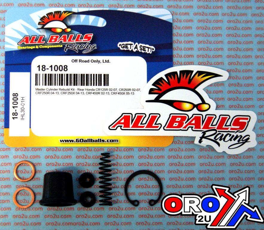 BRAKE MASTER CYL REBUILD KIT ALLBALLS, ALLBALLS 18-1008 HONDA CRF125/250/450 02-22 REAR thumbnail 2