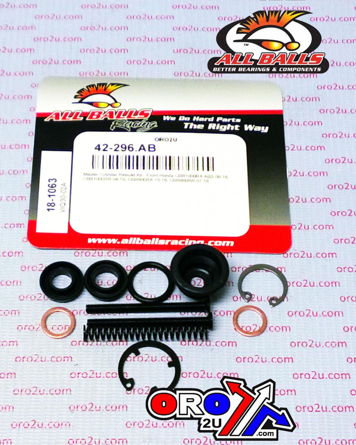 BRAKE MASTER CYL REBUILD KIT ALLBALLS, ALLBALLS 18-1063 HONDA CB/CBR 600/1000 ROAD FRONT thumbnail 2