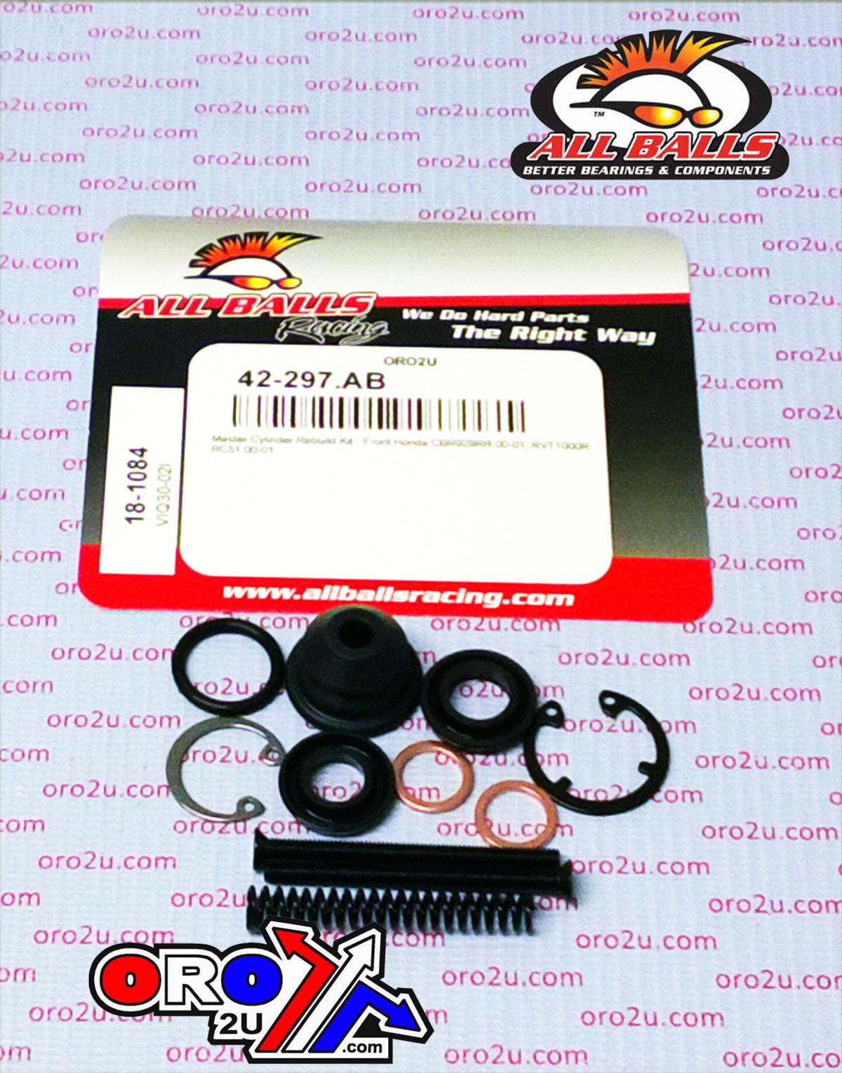BRAKE MASTER CYL REBUILD KIT ALLBALLS, ALLBALLS 18-1084 HONDA CBR929/RVT1000 ROAD FRONT thumbnail 2