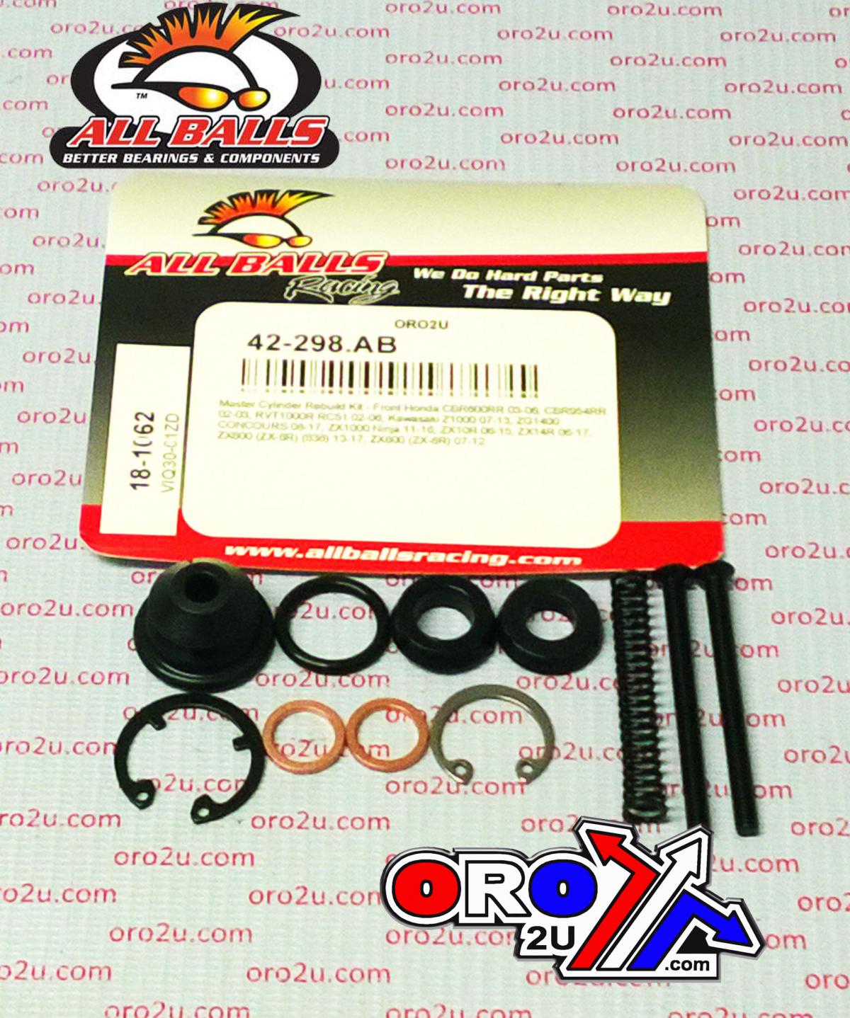 BRAKE MASTER CYL REBUILD KIT ALLBALLS, ALLBALLS 18-1062 HON/KAW ROAD FRONT thumbnail 2