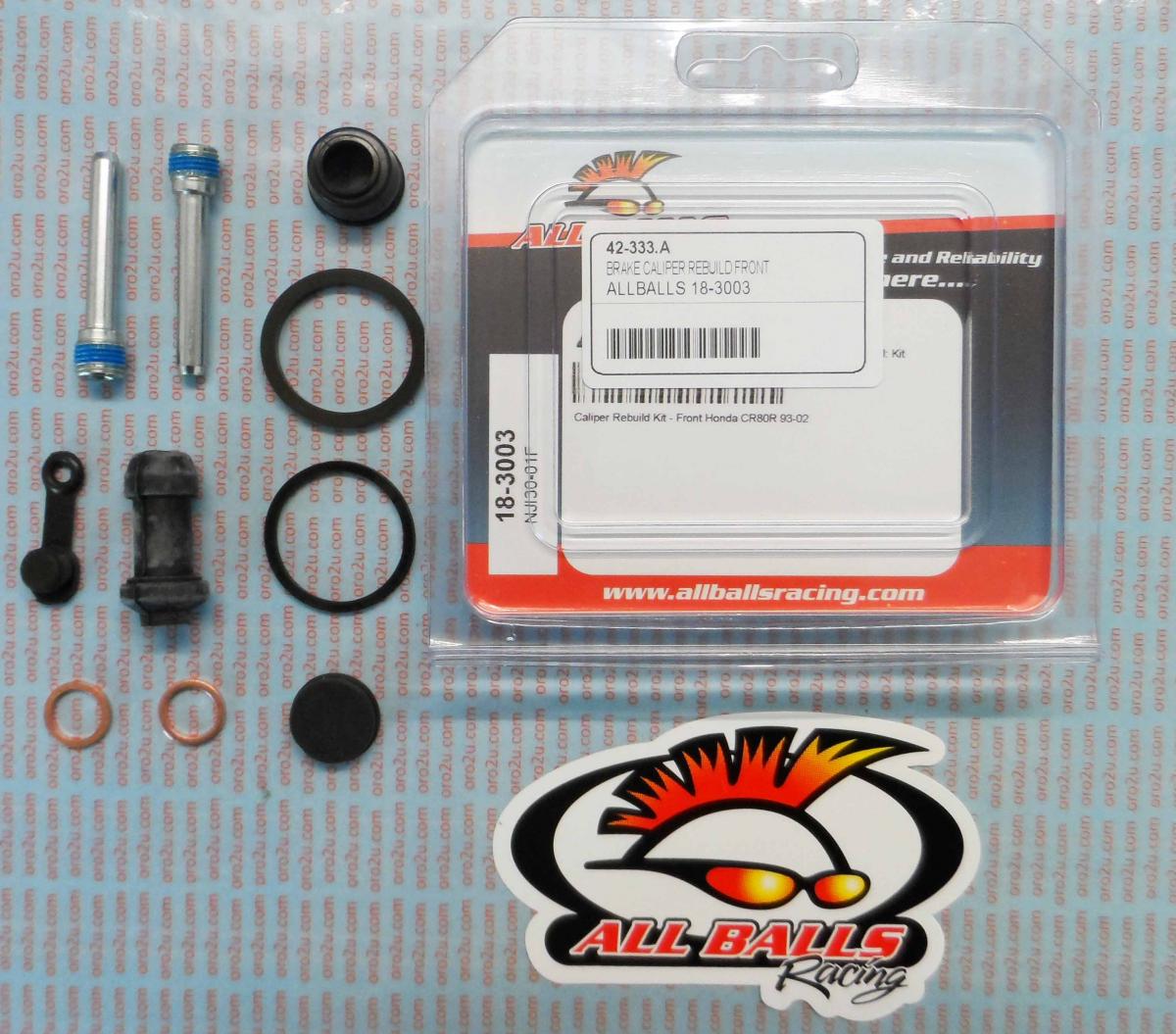 BRAKE CALIPER REBUILD KIT ALLBALLS, ALLBALLS 18-3003 HON CR80R 93-02 FRONT thumbnail 2