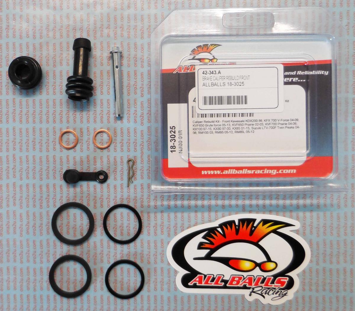 BRAKE CALIPER REBUILD KIT ALLBALLS, ALLBALLS 18-3025 KAW KFX/KVF/KX/SUZ LTV/RM FRONT thumbnail 2