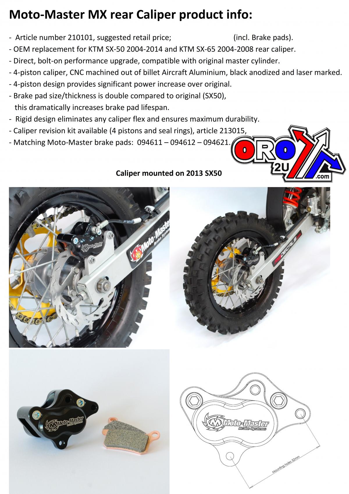REAR 4-PISTON CALIPER KTM, 50/65 MOTO-MASTER 210101 thumbnail 2