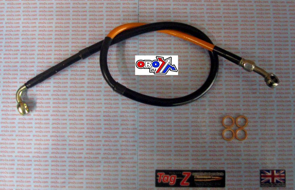 HOSE REAR BRAKE ORANGE /BLK KTM 250 400 525 EXC SX 04-13 thumbnail 2